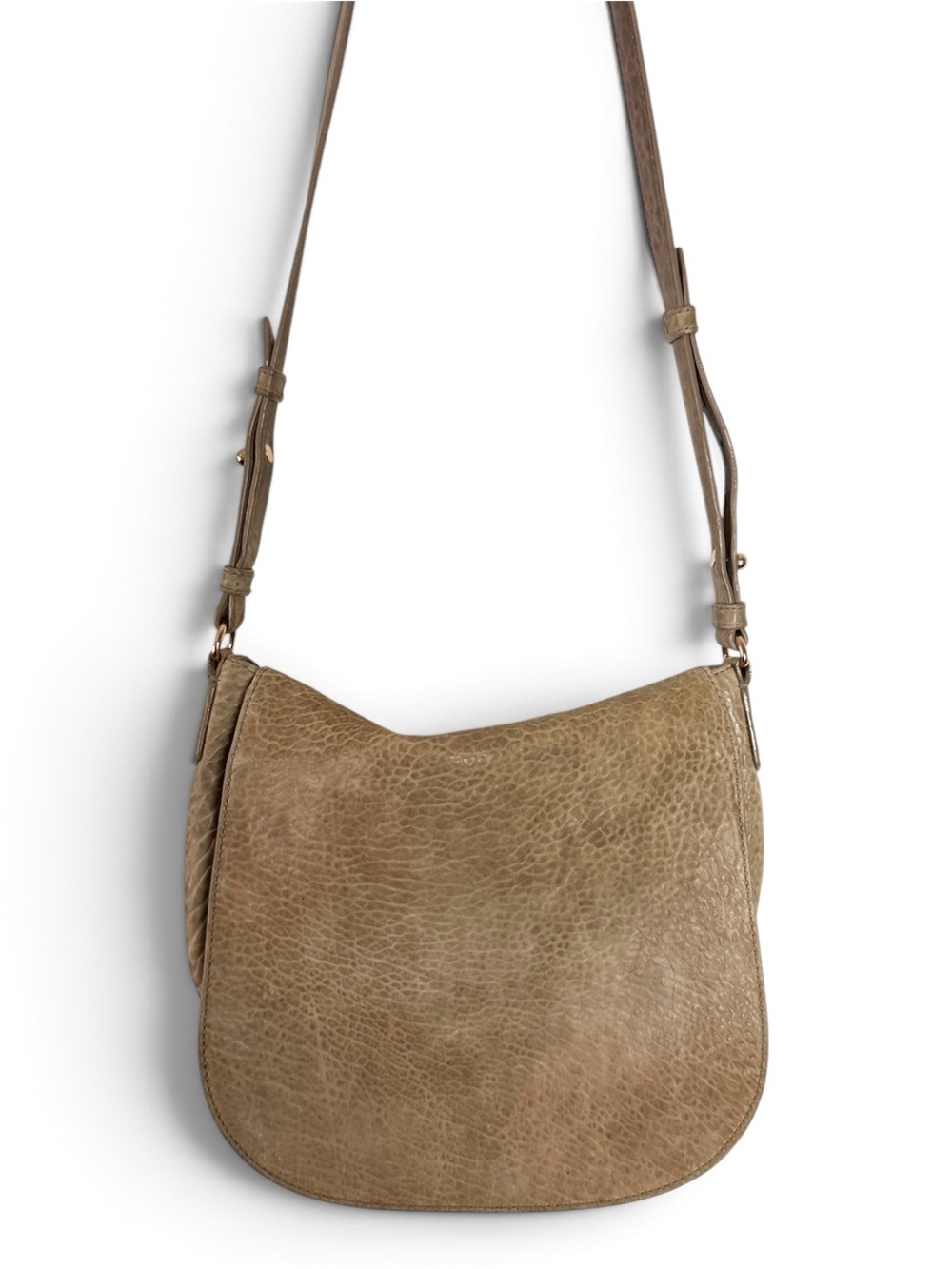 Alexander Wang Lia Messenger Bag Taupe Embossed Leather Studs